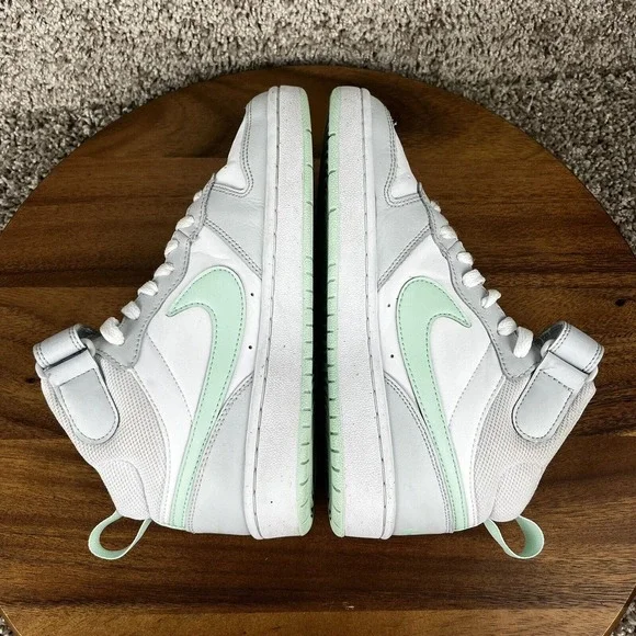 Nike Court Borough 2 High Top Sneaker Pure Platinum Mint Size 5Y Shoe CD7782-011 - Picture 7 of 11